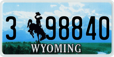 WY license plate 398840