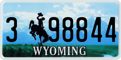 WY license plate 398844
