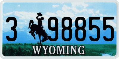WY license plate 398855