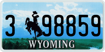 WY license plate 398859