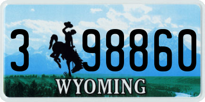 WY license plate 398860