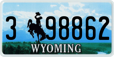 WY license plate 398862