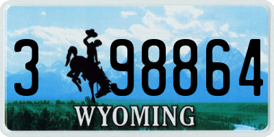WY license plate 398864