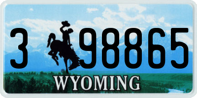 WY license plate 398865