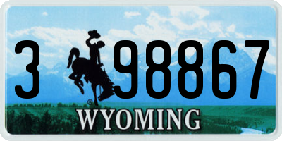WY license plate 398867