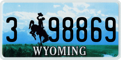 WY license plate 398869