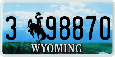 WY license plate 398870