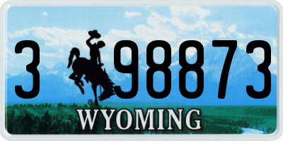 WY license plate 398873