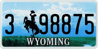 WY license plate 398875