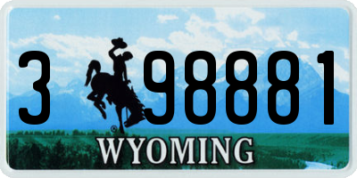 WY license plate 398881
