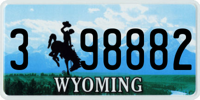 WY license plate 398882