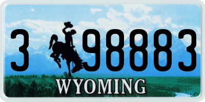 WY license plate 398883