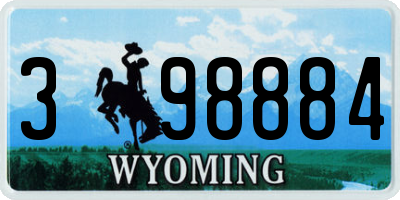 WY license plate 398884