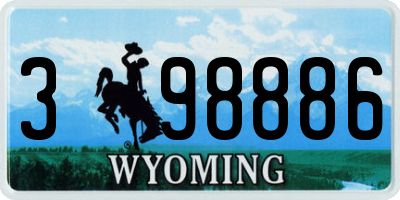 WY license plate 398886