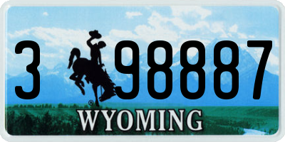 WY license plate 398887