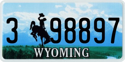 WY license plate 398897