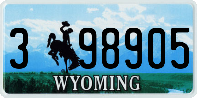 WY license plate 398905