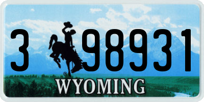 WY license plate 398931