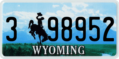 WY license plate 398952