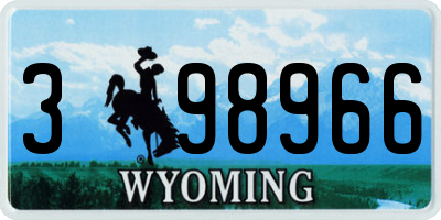 WY license plate 398966
