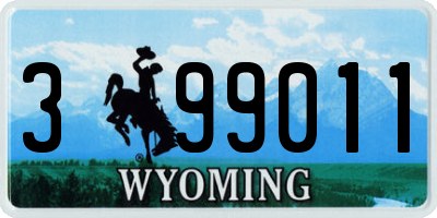 WY license plate 399011
