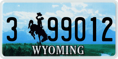 WY license plate 399012