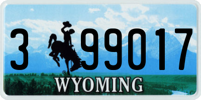 WY license plate 399017