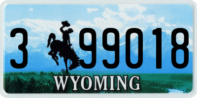 WY license plate 399018
