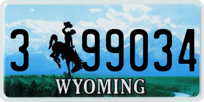 WY license plate 399034