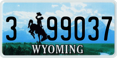 WY license plate 399037