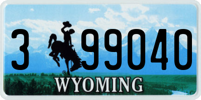 WY license plate 399040