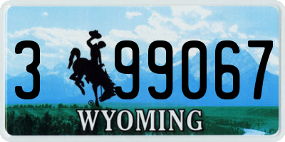 WY license plate 399067