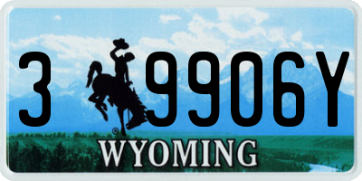 WY license plate 39906Y