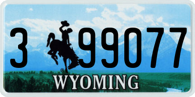 WY license plate 399077