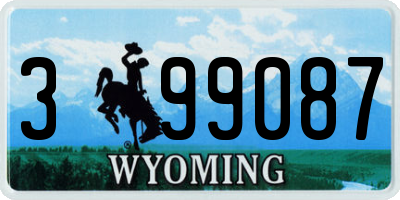 WY license plate 399087