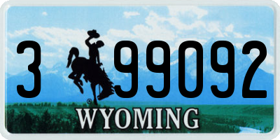 WY license plate 399092