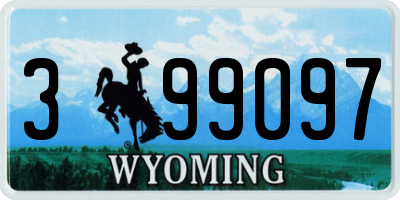 WY license plate 399097