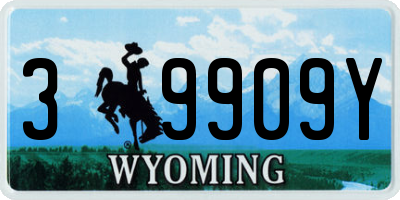 WY license plate 39909Y