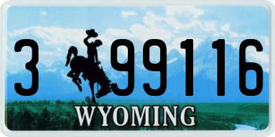 WY license plate 399116