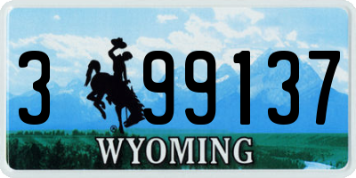 WY license plate 399137