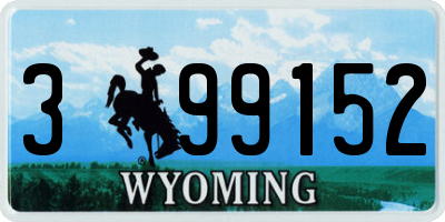 WY license plate 399152