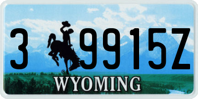 WY license plate 39915Z