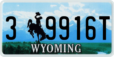 WY license plate 39916T
