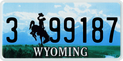 WY license plate 399187