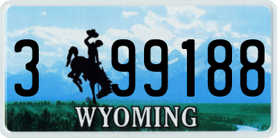 WY license plate 399188