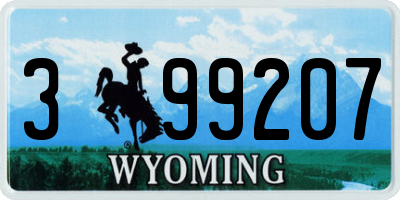 WY license plate 399207