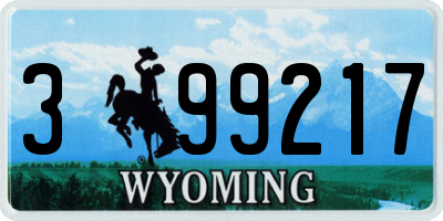 WY license plate 399217