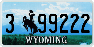 WY license plate 399222