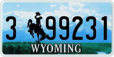 WY license plate 399231