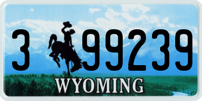 WY license plate 399239